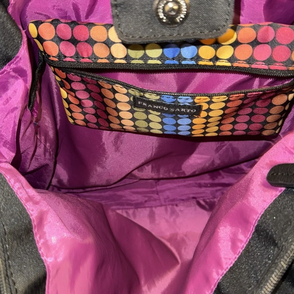 Franco Sarto Tote bag Colorful Striped with small mini bag snaps in or comes out